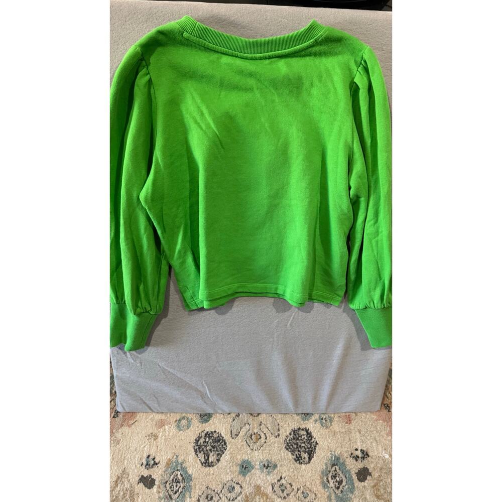 Maeve by Anthropologie Seahorse Green Bubble Sleeve Sweatshirt Small - Picture 6 of 7